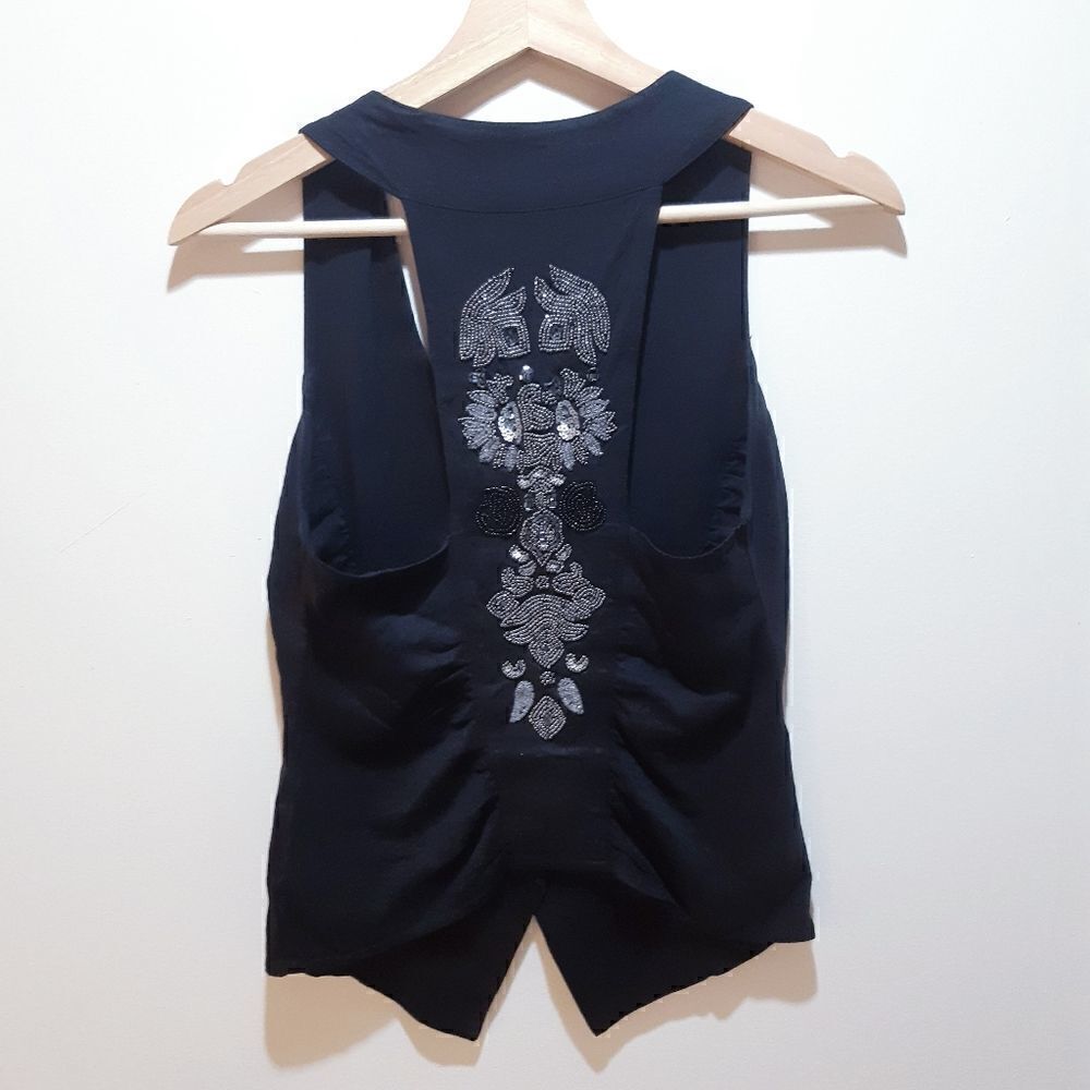 Guess Black Embellished Racerback Vest - Picture 5 of 9